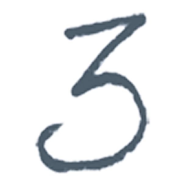 Handwritten number 3