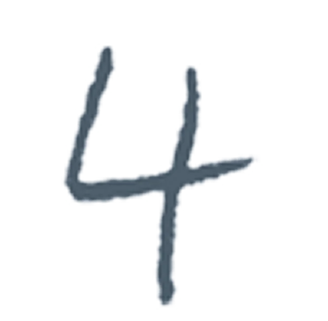 Handwritten number 4